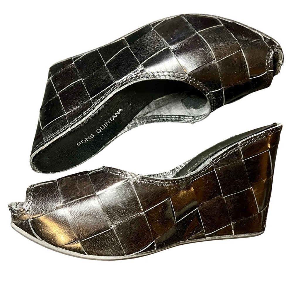 Pons Quintana Fatima Leather Wedge Mules (39)